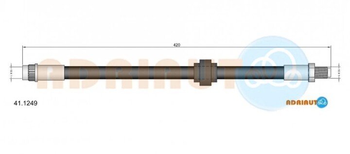 Renault шланг тормозной передний megane 95- ADRIAUTO 41.1249 (фото 1)