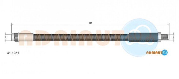 Renault шланг тормозной. пер. clio ii ADRIAUTO 41.1251 (фото 1)