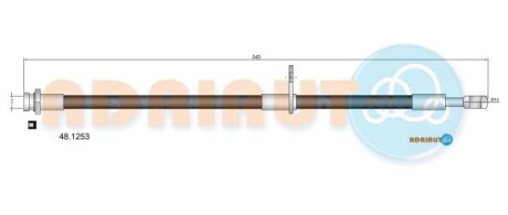 Шланг гальмівний пров. пров. suzuki grand vitara 1.6 08- ADRIAUTO 48.1253 (фото 1)