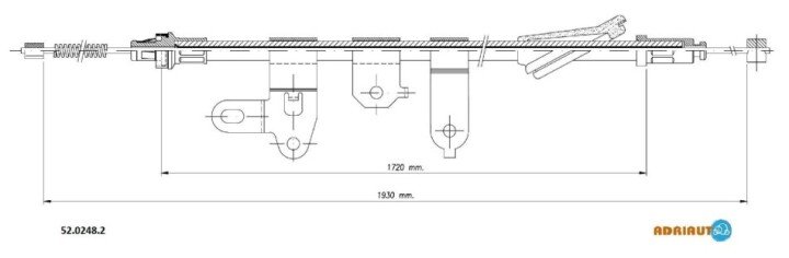 Toyota трос ручного гальма лев. 11930/1720 мм corolla verso 04- ADRIAUTO 52.0248.2 (фото 1)