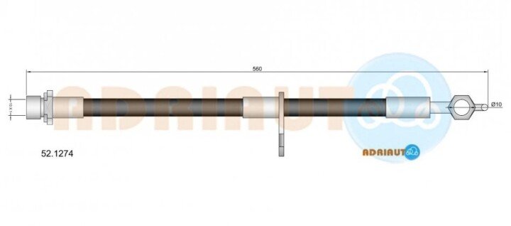 Toyota шланг тормозной пер. лев.yaris -05 ADRIAUTO 52.1274 (фото 1)