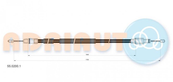 Тросик, cтояночный тормоз ADRIAUTO 55.0200.1 (фото 1)