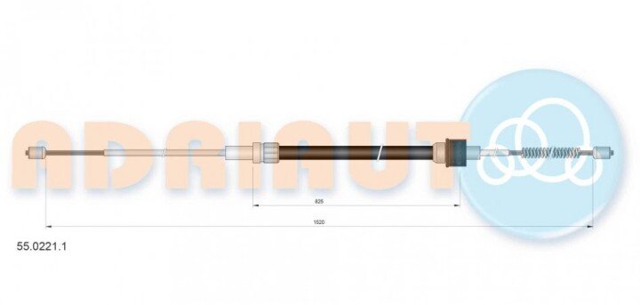 Seat трос ручного гальма задн. 1520/825 мм mii 1.0 11-, skoda citigo 1.0 11- ADRIAUTO 55.0221.1 (фото 1)