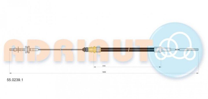 Vw трос ручного тормоза t5/6 (1830/515) ADRIAUTO 55.0239.1 (фото 1)