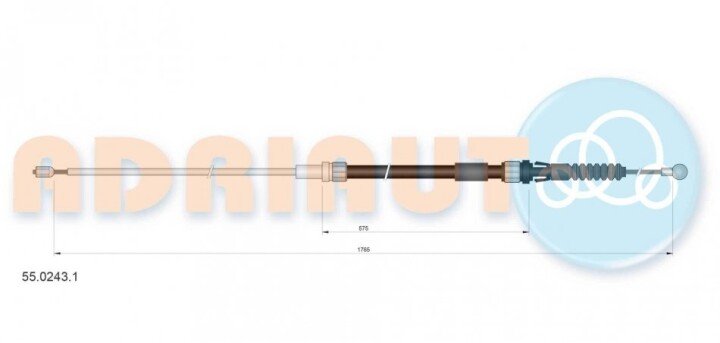 Vw трос ручного гальма seat ibiza 1.0/1.6 17- ADRIAUTO 55.0243.1 (фото 1)