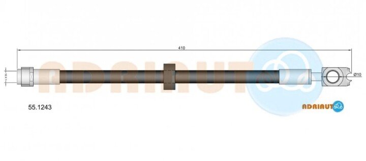 Vw шланг тормозной передн. poloseat arosa ADRIAUTO 55.1243 (фото 1)