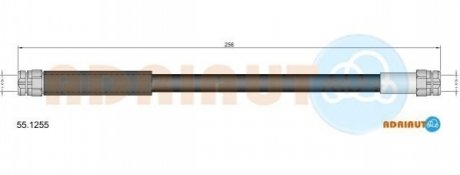 Шланг тормозной задний (мама-мама) (m10x1) (257 мм) vag 03- ADRIAUTO 55.1255