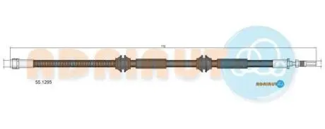 Vw тормозной шланг передний touareg 02-, porsche ADRIAUTO 55.1295