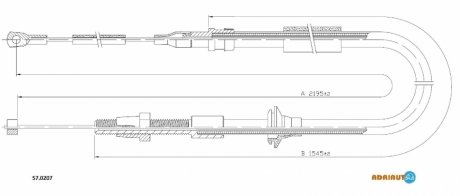 Volvo трос ручного гальма лев. 740-760 82 ADRIAUTO 57.0207