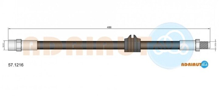 Volvo шланг тормозной пер.440/480 88- ADRIAUTO 57.1216 (фото 1)