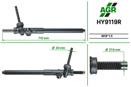 Рульова рейка без ГУР відновлена HYUNDAI ix35 (LM, EL, ELH) 13-; KIA SPORTAGE (SL) 13- AGR HY9119R