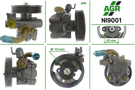 Насос ГУР новый INFINITII30/I35 94-04,NISSAN Maxima A32 94-00,NISSAN MAXIMA A33 00-03 AGR NI9001