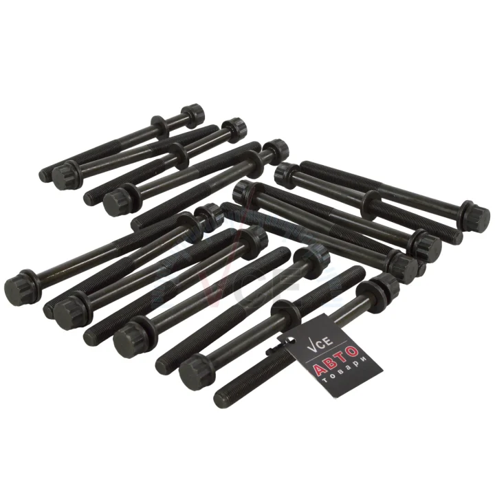 Набор болтов гбц hyundai h-1, h-1-starex, h-1 cargo, h-1 travel, h100, h350, porter, sonata ii, hd light kia bongo, k2500, sorento и mitsubishi lancer vii 1.6-2.4-2.5d 09.8 AMC 258751 (фото 1)