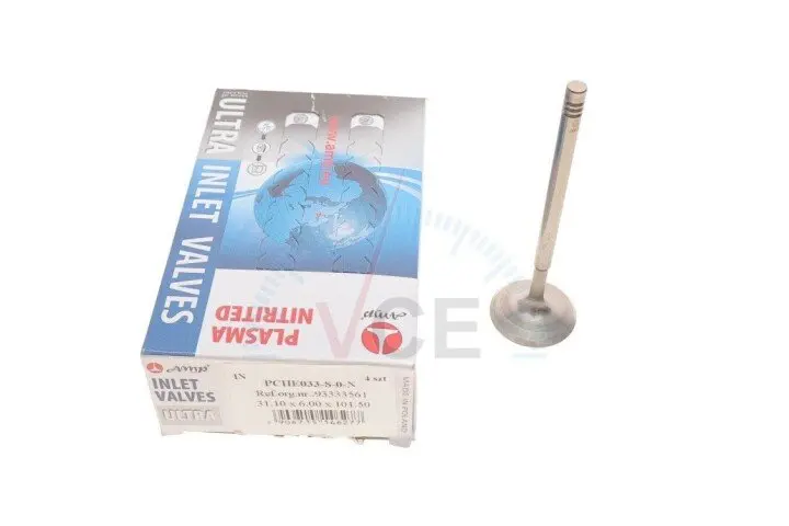 Клапан (впуск) opel astra g/b/vectra b/c 1.8 16v 95-08 (31.1x6x101.5) (азотовані) AMP PCHE033-S-0-N (фото 1)