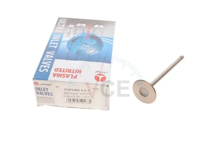 Клапан (впуск) opel astra f/g/vectra b/c/zafira 1.4/1.6 16v 96-05 (31x6x103.1) (азотовані) AMP POPE003-S-0-N (фото 1)