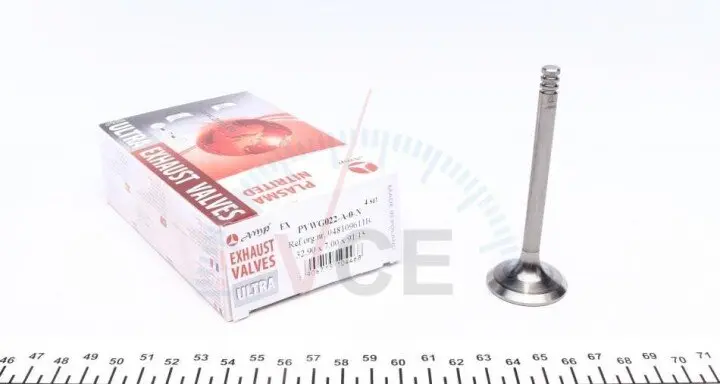 Клапан (выпуск) vw caddy/t5 2.0 03-15 (32.9x7x91.15) (азотированные) AMP PVWG022-A-0-N (фото 1)