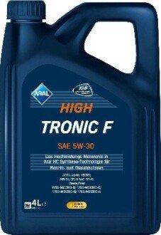 Моторна олива high tronic f sae 5w30 (4 liter) ARAL -15F458