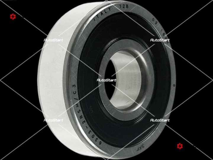 Подшипник генератора 6303 2rs, cg140093, (17.0*47.0*14.0) AS ABE9006(SKF) (фото 1)