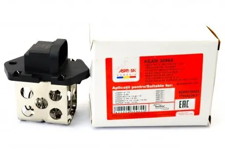 Дополнительный резистор, электромотор – вентилятор радиатора ASAM 30960