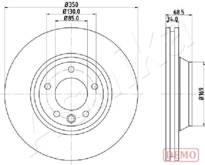 Гальмівний диск. vw touareg 01 - лівий ASHIKA 60-00-0931C