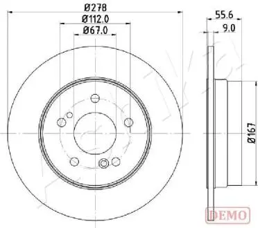Диск тормозной (задний) ASHIKA 61000505C