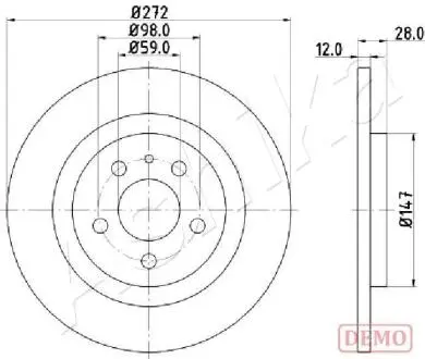 Диск тормозной (задний) ASHIKA 61000606C