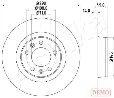 Диск тормозной ASHIKA 61-00-0612C