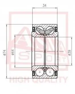 Подшипник ступицы колеса AKYOTO/ASVA/AKITAKA DAC39740036-34