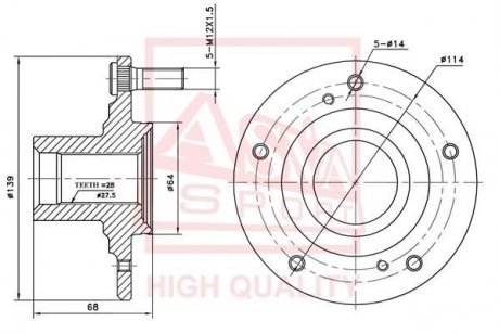 Маточина передня (honda accord cl/cn/cm 2002-2008) AKYOTO/ASVA/AKITAKA HNWH-CL7F