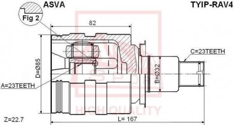 ШРКШ внутрішній правий 23x32x23 (toyota rav4 sxa1# 1994-2000) ASVA TYIP-RAV4