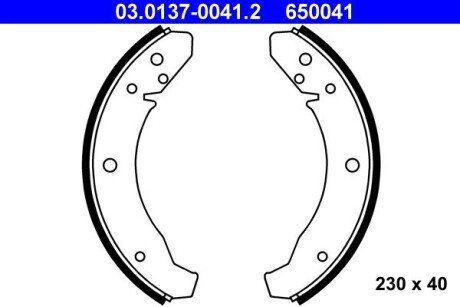 Комплект тормозных колодок ATE 03.0137-0041.2