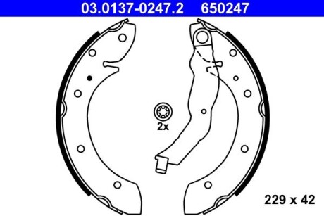 Комплект тормозных колодок ATE 03.0137-0247.2