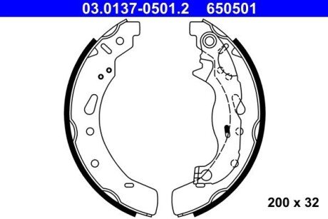 Комплект тормозных колодок ATE 03.0137-0501.2