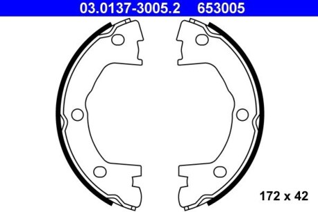 Тормозные колодки барабанные ATE 03.0137-3005.2