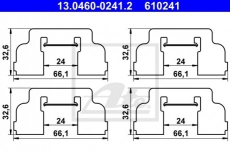 Комплектующие, колодки дискового тормоза ATE 13.0460-0241.2 (фото 1)
