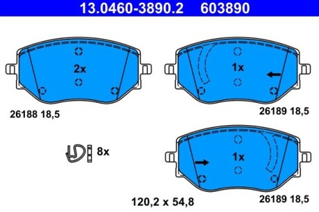 Тормозные колодки ATE 13.0460-3890.2