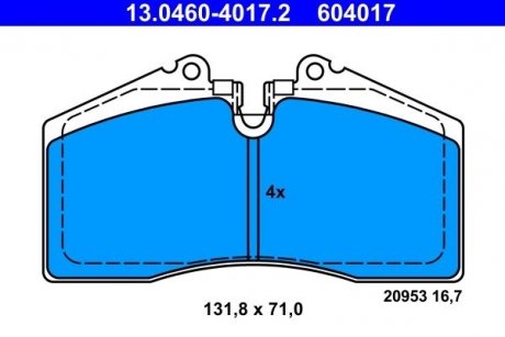 Гальмівні колодки ATE 13.0460-4017.2