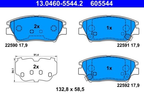 Гальмівні колодки ATE 13.0460-5544.2