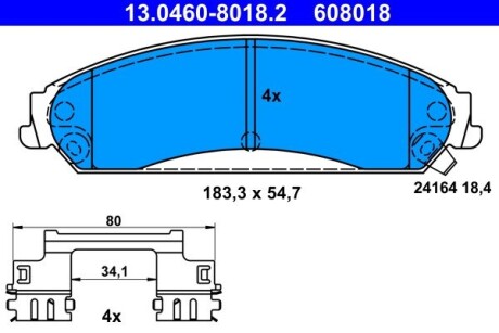 Гальмівні колодки ATE 13.0460-8018.2