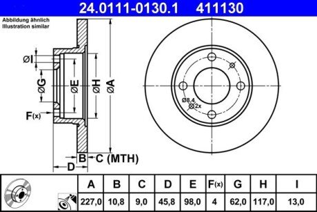 Гальмівний диск ATE 24.0111-0130.1