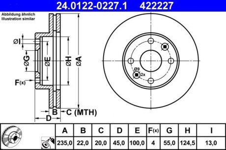 Гальмівний диск ATE 24.0122-0227.1