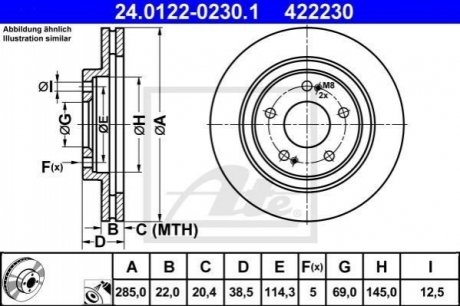 Гальмівний диск передній mitsubishi pajero 99- ATE 24.0122-0230.1