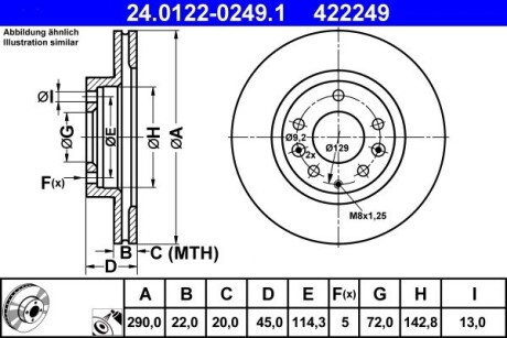 Передний тормозной диск mazda mx5 iii 05- ATE 24.0122-0249.1