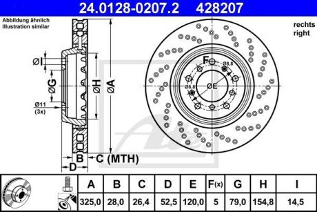 Гальмівний диск ATE 24.0128-0207.2