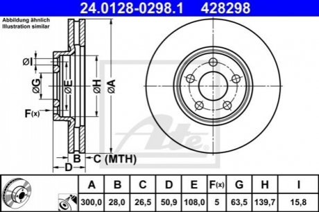 Передний тормозной диск ATE 24.0128-0298.1 (фото 1)