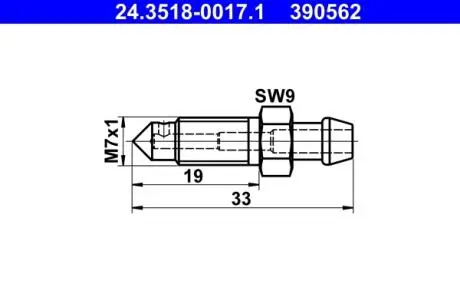 Болт воздушного клапана / вентиль ATE 24.3518-0017.1