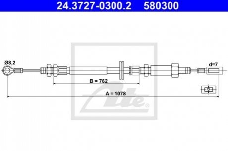 Трос ручника ATE 24.3727-0300.2 (фото 1)