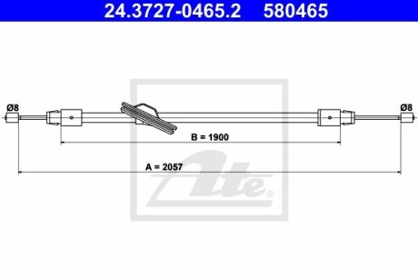 Трос ручника ATE 24.3727-0465.2