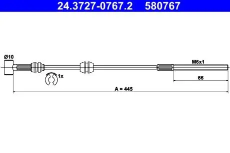 Трос ручного гальма ATE 24.3727-0767.2