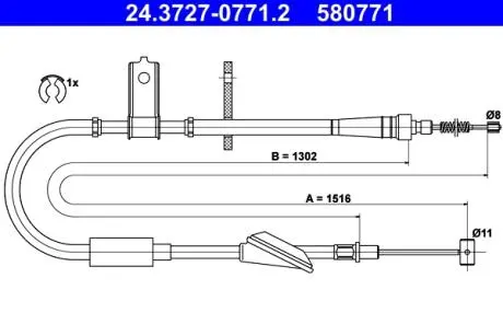 Трос ручника ATE 24.3727-0771.2